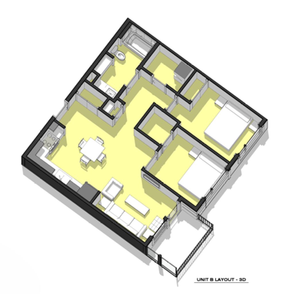 Layout of an apartment at Tipton Place - Inclusive Housing - inclusion powell river